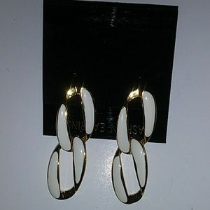 GOLD AND WHITE CUSTOM EARRINGS